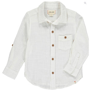 White Gauze Button Down Shirt-Me and Henry