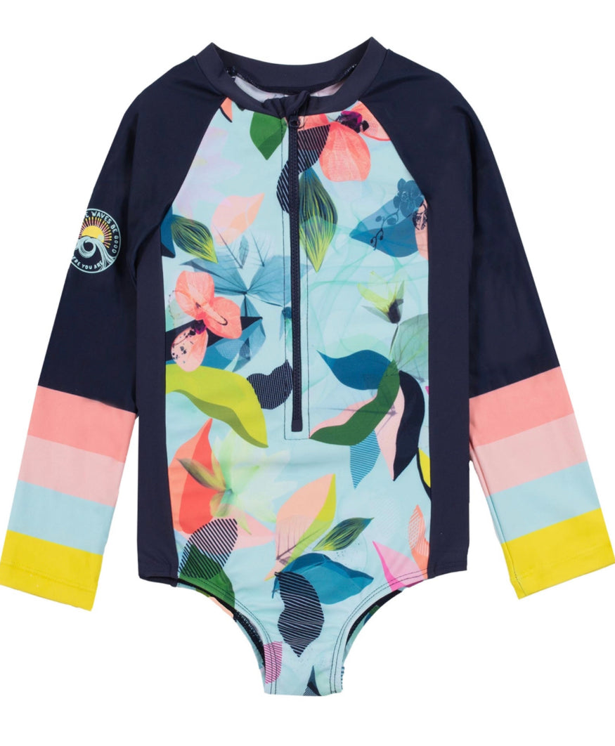 One Piece-Long Sleeve Girls Swimsuit-Nano