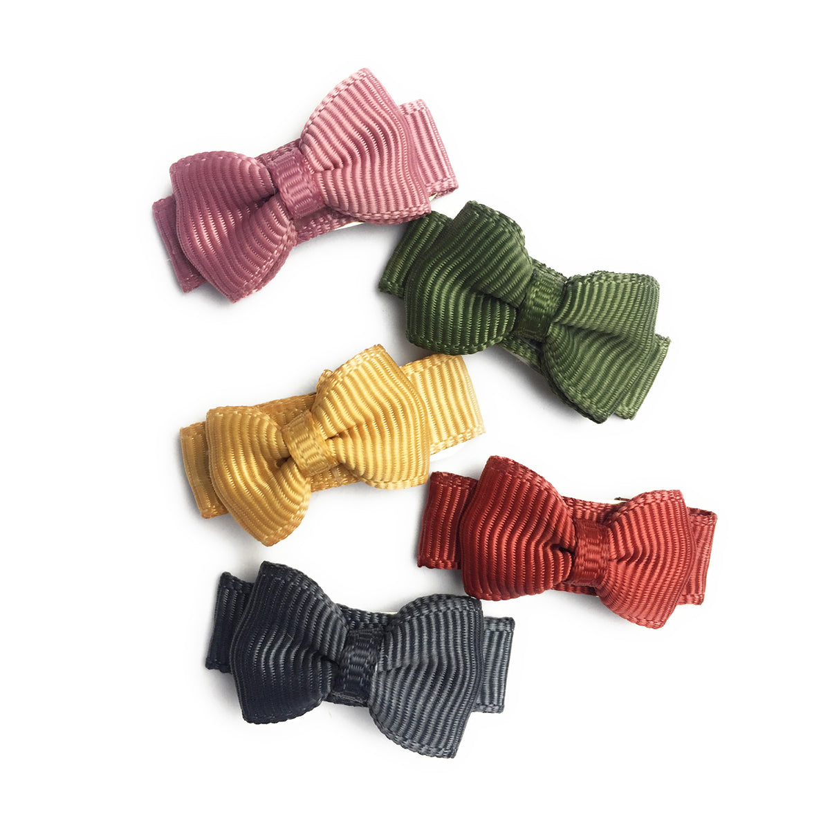 Tuxedo Bow Snap Clip 5pk-Baby Wisp