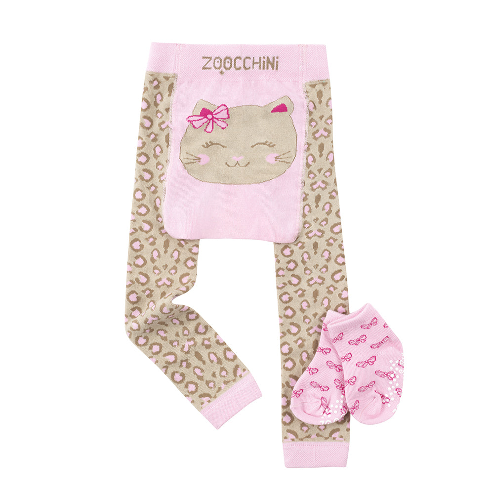 cat leggings, baby leggings, grippy leggings, zoochini