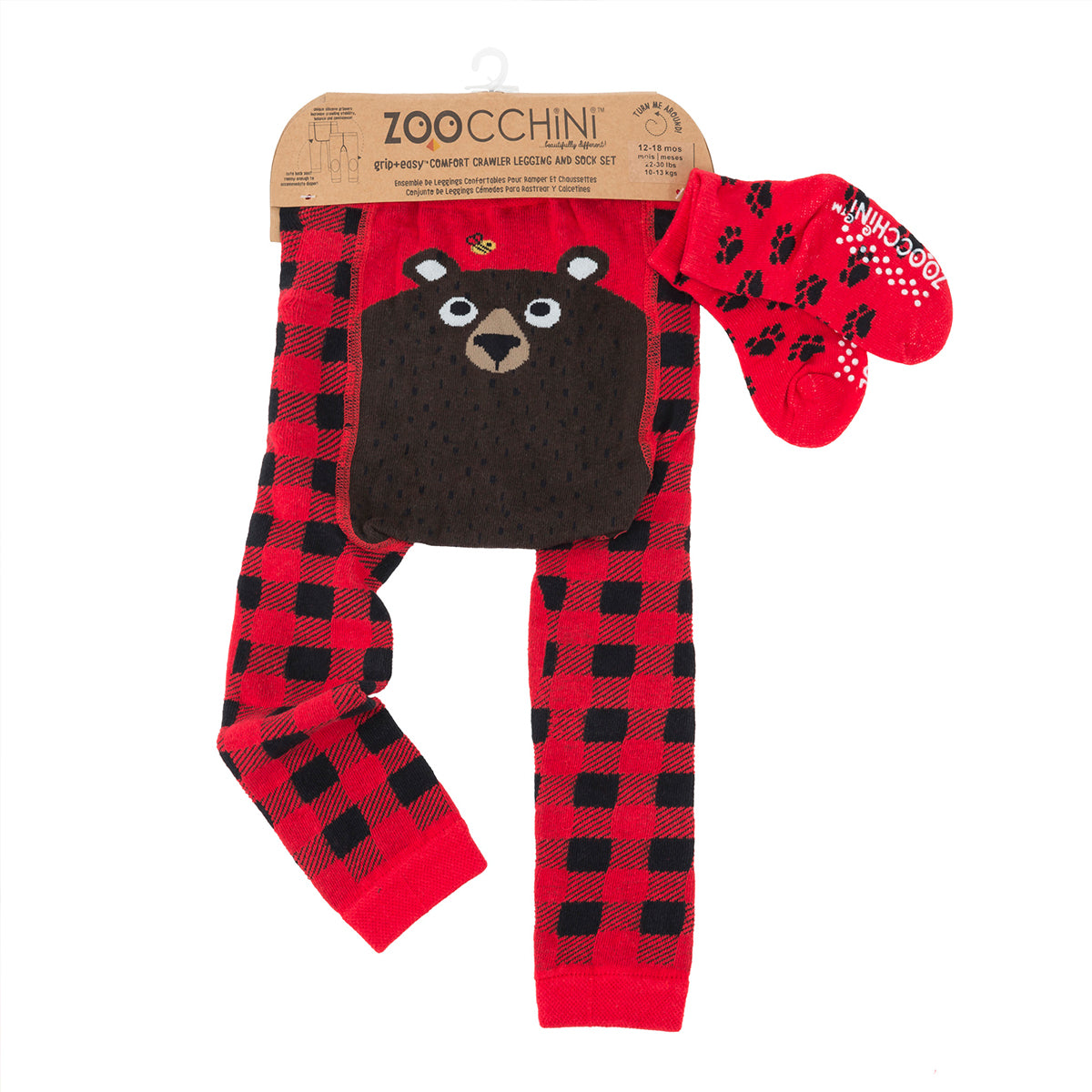 bear tights, grippy tights, baby tights, zoochini