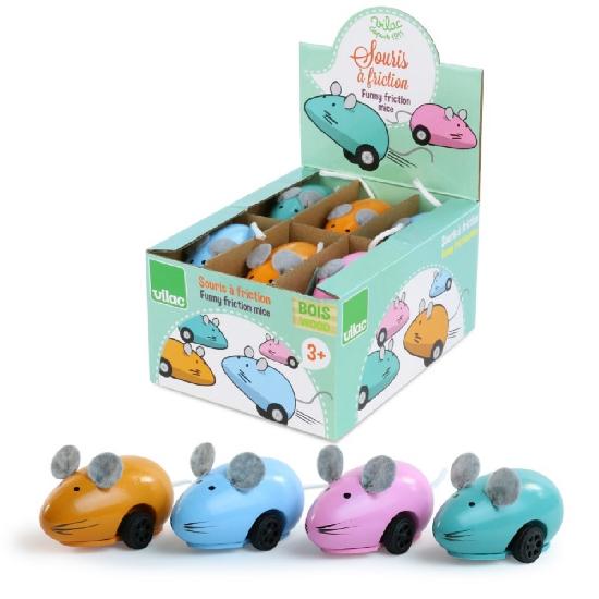 wooden mouse toy, friction toys, vilac