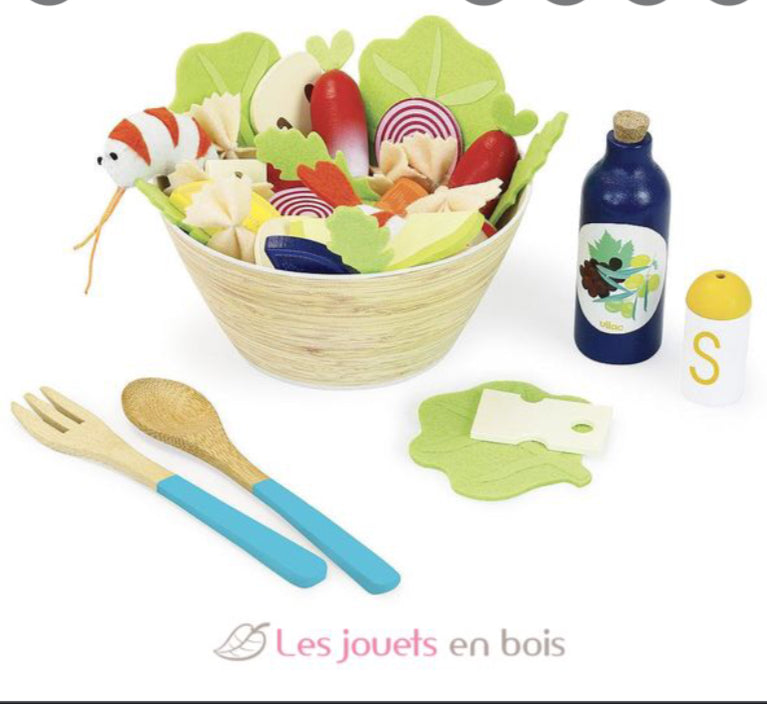 Wooden and Felt Salad Kit -Vilac