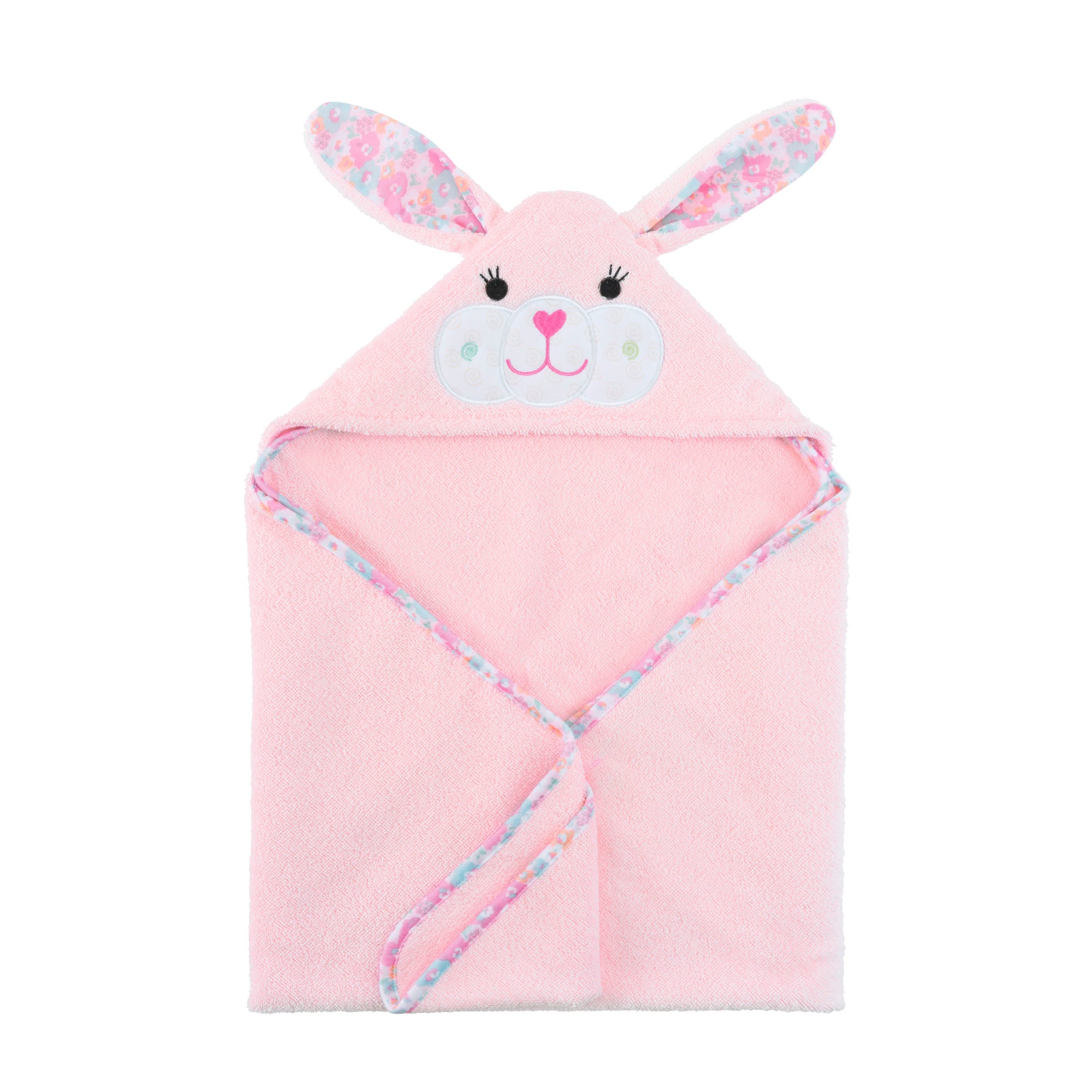 bunny towel, pink towel, baby towel