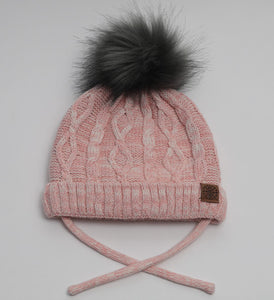 baby winter hat, calikids, knit hat, pink hat