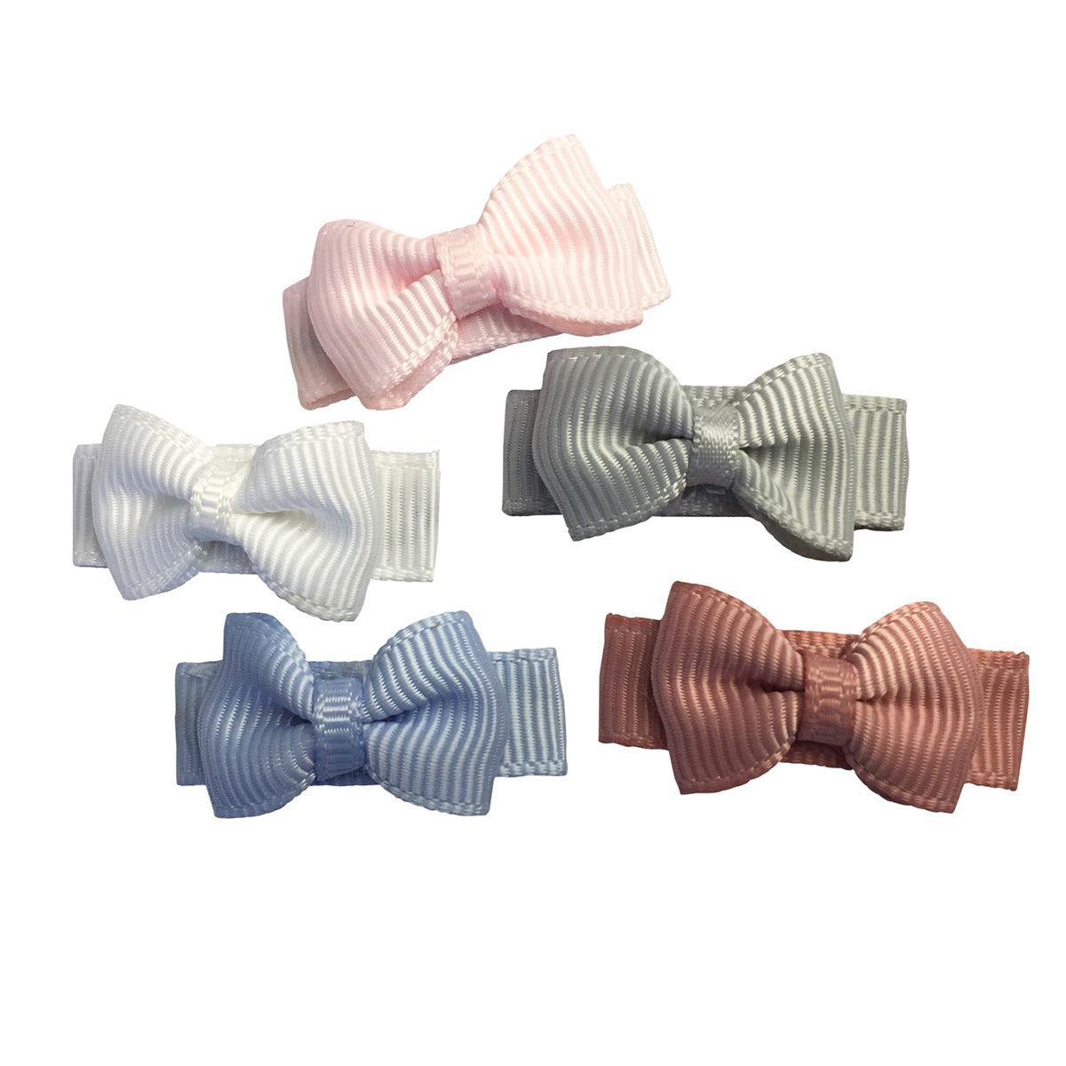 Tuxedo Bow Snap Clip 5pk-Baby Wisp