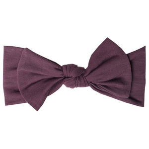 plum bow, baby bow, copper pearl