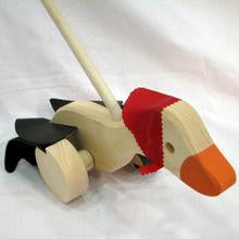 wooden duck, handmade toys, walking toy, canadian made
