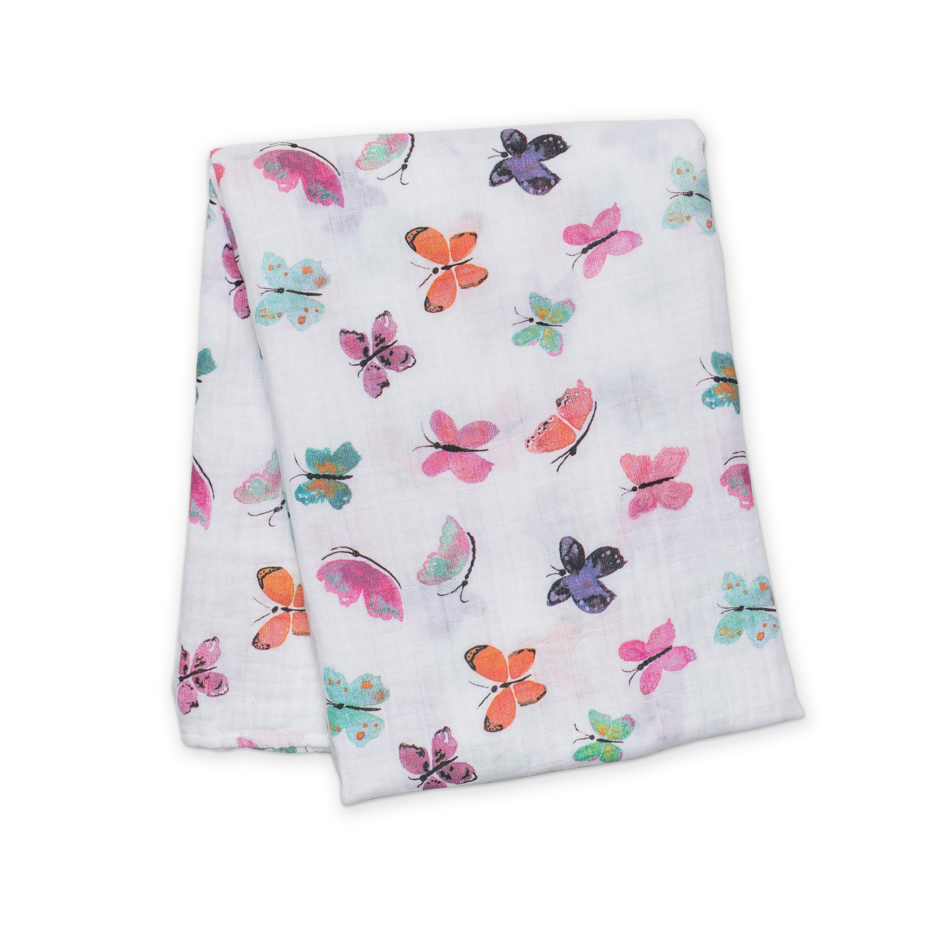 butterfly blanket, muslin blanket, lulujo