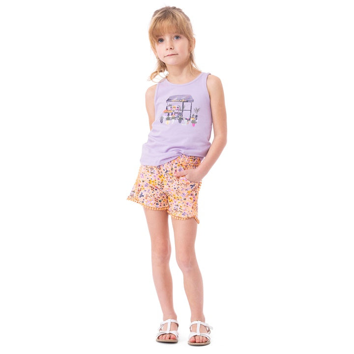 Floral Knit Shorts-Nano