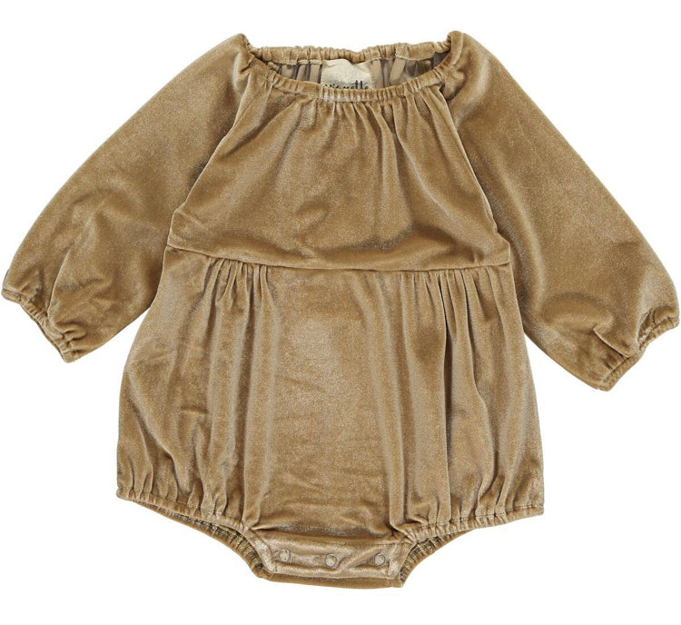 Bubble Romper Velour-Vingette Girls