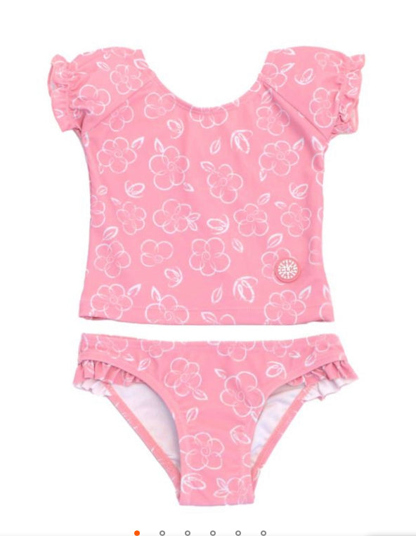 2pc bathing suit girls, pink bathing suit, tishirt bathing suit