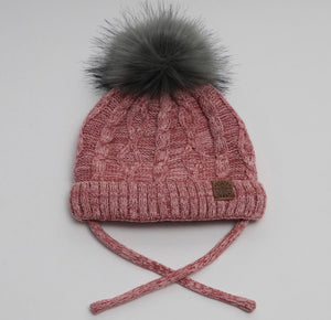 Fleece Lined Cable Knit Hat