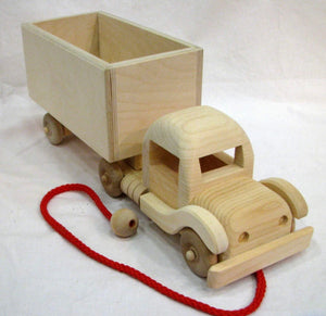 handmade wooden truck, thorpe toys, wooden toys, kids toys