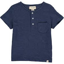 Dodger Henley Navy Ribbed T Shirt-Me And Henry