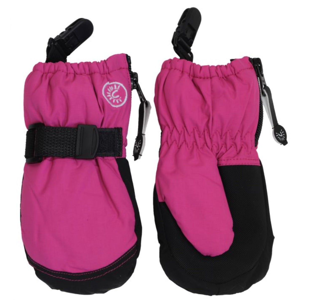 Winter Mitts With Clips And Side Zipper-Calikids