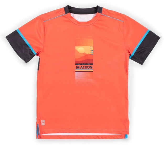 orange athletic shirt, athletic boys shirt,