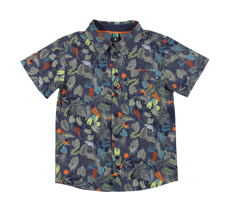 Jungle Button Down Shirt -Green-Nano