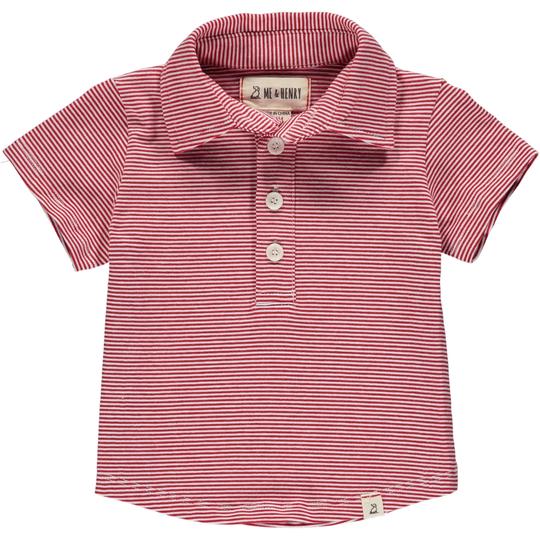 Red/White Stripe Polo Shirt-Me And Henry