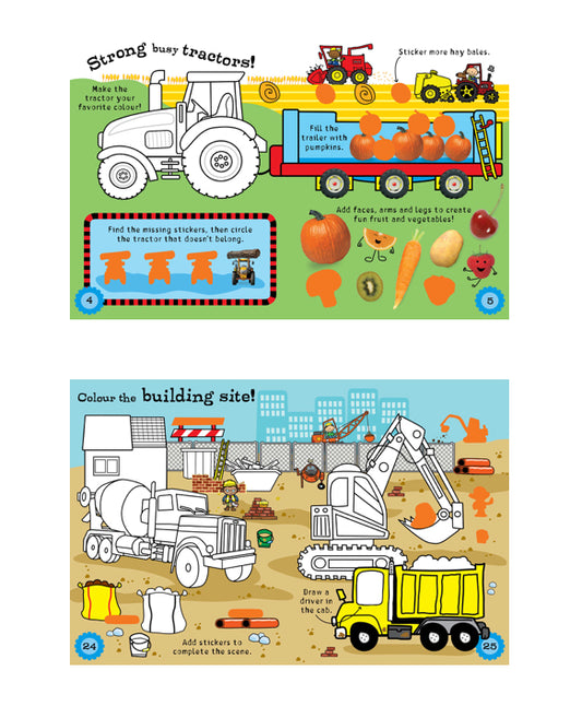 Ultimate Sticker File Tractor And Trucks Activity Book-Make Believe Ideas