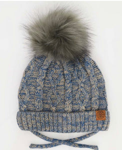 Fleece Lined Cable Knit Hat