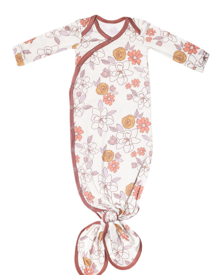 floral dressing gown, copper pearl, 