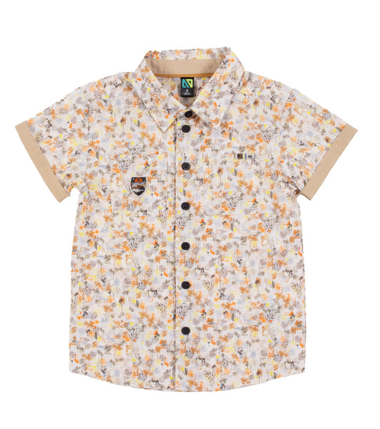 Retro Button Down - Tan-Nano