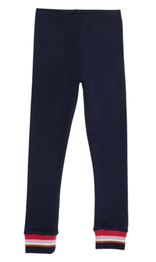 Navy with Red Stripes Leggings - Nano