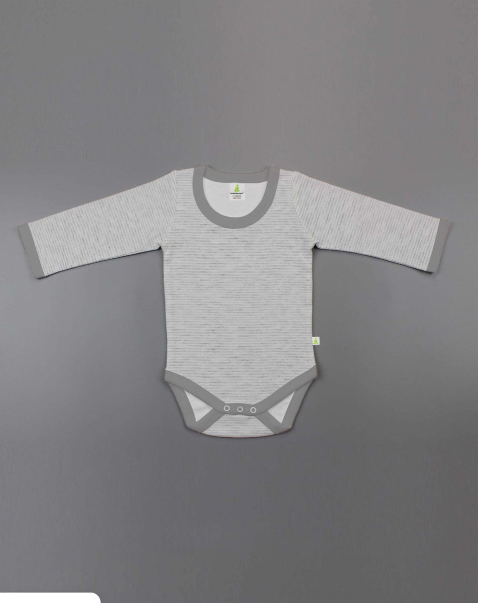 Baby Onsie, organic Onsie, grey stripe onsie