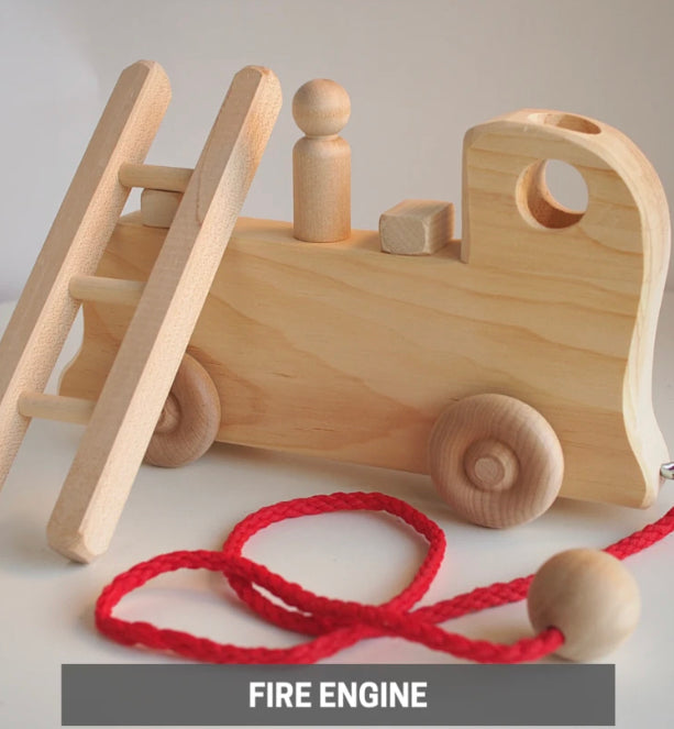 Wooden Handmade Fire Truck