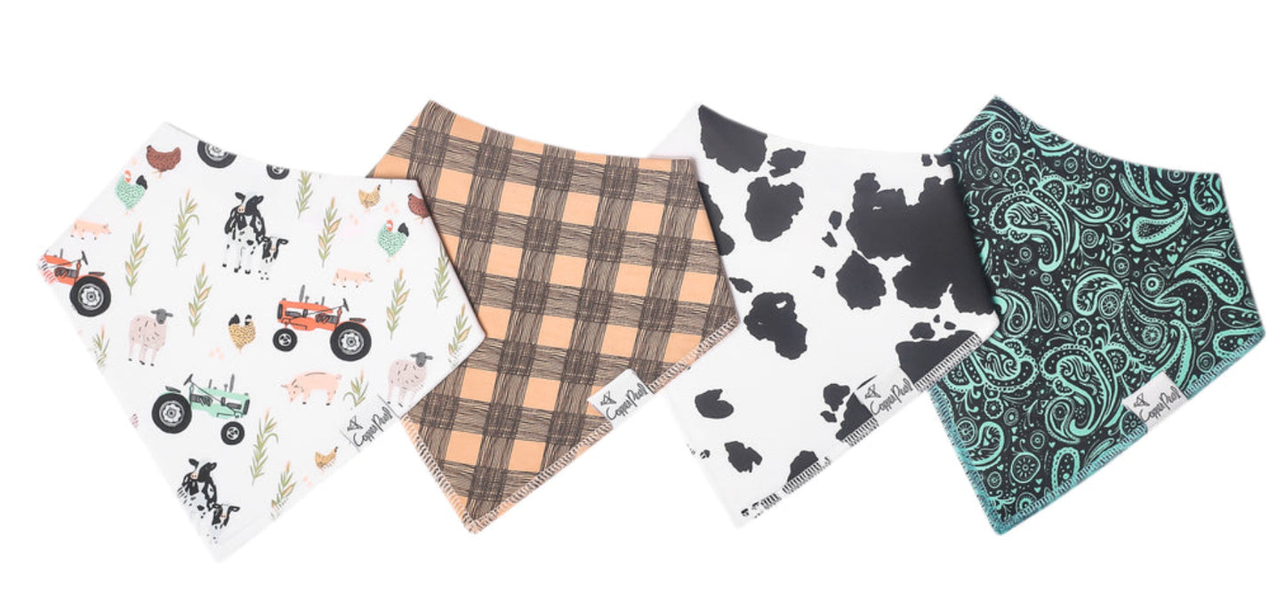 Baby Boy/Gender Neutral Bandana Bibs -Copper Pearl