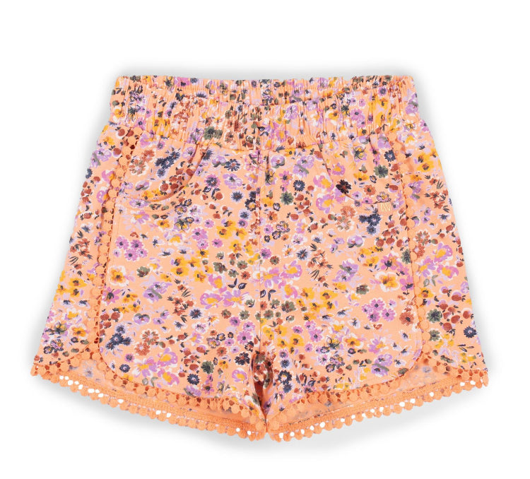 Floral shorts, girl shorts, peach shorts